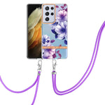 Custodia per telefono in TPU serie Flowers con cordino, For Samsung Galaxy S21+ 5G, For Samsung Galaxy S21 Ultra 5G, For Samsung Galaxy S21 FE 5G, For Samsung Galaxy S20 5G