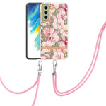 Custodia per telefono in TPU serie Flowers con cordino, For Samsung Galaxy S21+ 5G, For Samsung Galaxy S21 Ultra 5G, For Samsung Galaxy S21 FE 5G, For Samsung Galaxy S20 5G