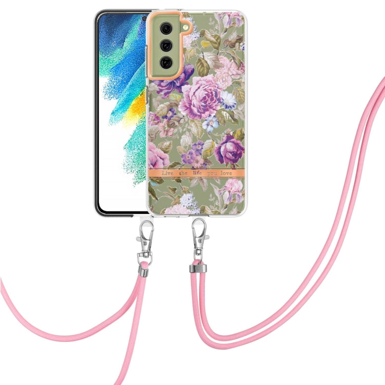 Custodia per telefono in TPU serie Flowers con cordino, For Samsung Galaxy S21+ 5G, For Samsung Galaxy S21 Ultra 5G, For Samsung Galaxy S21 FE 5G, For Samsung Galaxy S20 5G