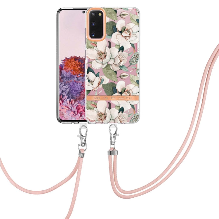 Custodia per telefono in TPU serie Flowers con cordino, For Samsung Galaxy S21+ 5G, For Samsung Galaxy S21 Ultra 5G, For Samsung Galaxy S21 FE 5G, For Samsung Galaxy S20 5G