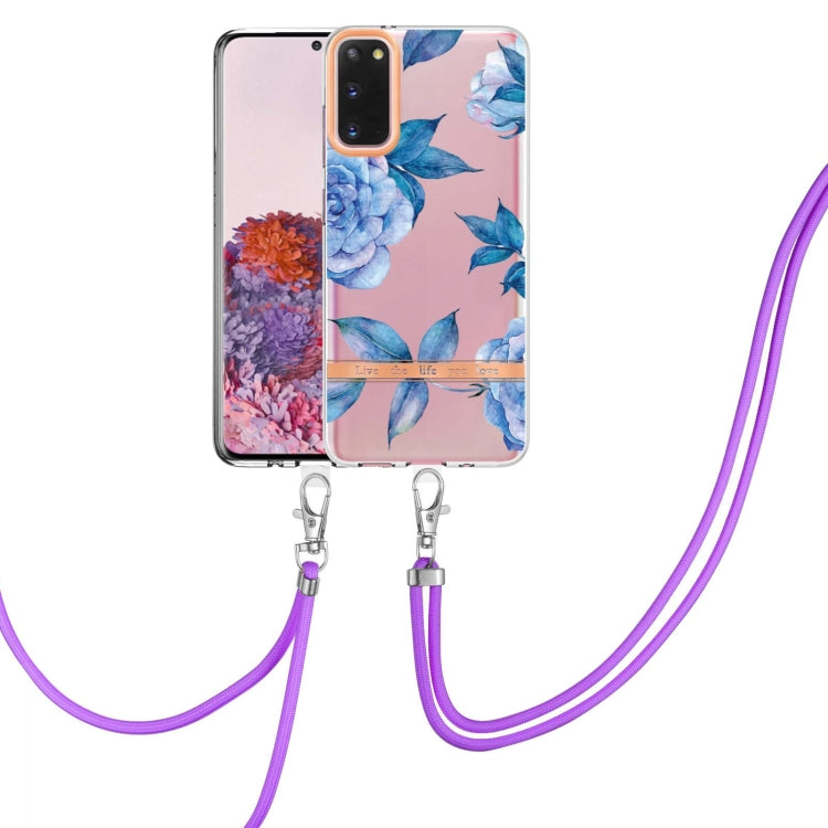 Custodia per telefono in TPU serie Flowers con cordino, For Samsung Galaxy S21+ 5G, For Samsung Galaxy S21 Ultra 5G, For Samsung Galaxy S21 FE 5G, For Samsung Galaxy S20 5G