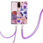 Custodia per telefono in TPU serie Flowers con cordino, For Samsung Galaxy S21+ 5G, For Samsung Galaxy S21 Ultra 5G, For Samsung Galaxy S21 FE 5G, For Samsung Galaxy S20 5G
