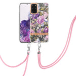 Custodia per telefono in TPU serie Flowers con cordino, For Samsung Galaxy S20+ 5G, For Samsung Galaxy S20 Ultra 5G, For Samsung Galaxy S20 FE 5G / 4G, For Samsung Galaxy A02s 166mm