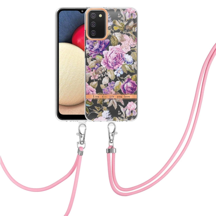 Custodia per telefono in TPU serie Flowers con cordino, For Samsung Galaxy S20+ 5G, For Samsung Galaxy S20 Ultra 5G, For Samsung Galaxy S20 FE 5G / 4G, For Samsung Galaxy A02s 166mm