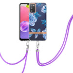 Custodia per telefono in TPU serie Flowers con cordino, For Samsung Galaxy A03s 166mm, For Samsung Galaxy A12, For Samsung Galaxy A13 5G, For Samsung Galaxy A21s