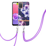 Custodia per telefono in TPU serie Flowers con cordino, For Samsung Galaxy A03s 166mm, For Samsung Galaxy A12, For Samsung Galaxy A13 5G, For Samsung Galaxy A21s