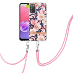 Custodia per telefono in TPU serie Flowers con cordino, For Samsung Galaxy A03s 166mm, For Samsung Galaxy A12, For Samsung Galaxy A13 5G, For Samsung Galaxy A21s