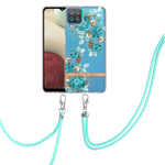 Custodia per telefono in TPU serie Flowers con cordino, For Samsung Galaxy A03s 166mm, For Samsung Galaxy A12, For Samsung Galaxy A13 5G, For Samsung Galaxy A21s
