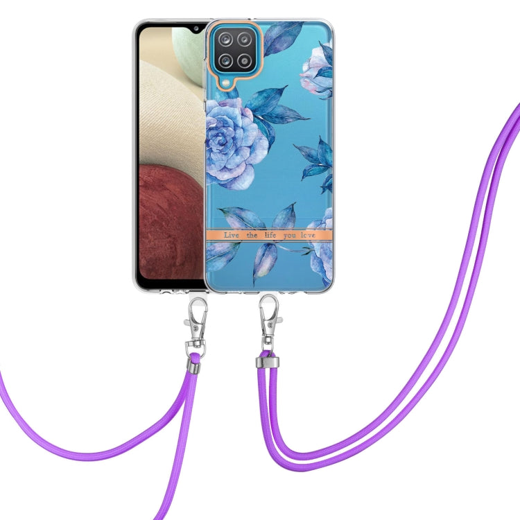 Custodia per telefono in TPU serie Flowers con cordino, For Samsung Galaxy A03s 166mm, For Samsung Galaxy A12, For Samsung Galaxy A13 5G, For Samsung Galaxy A21s