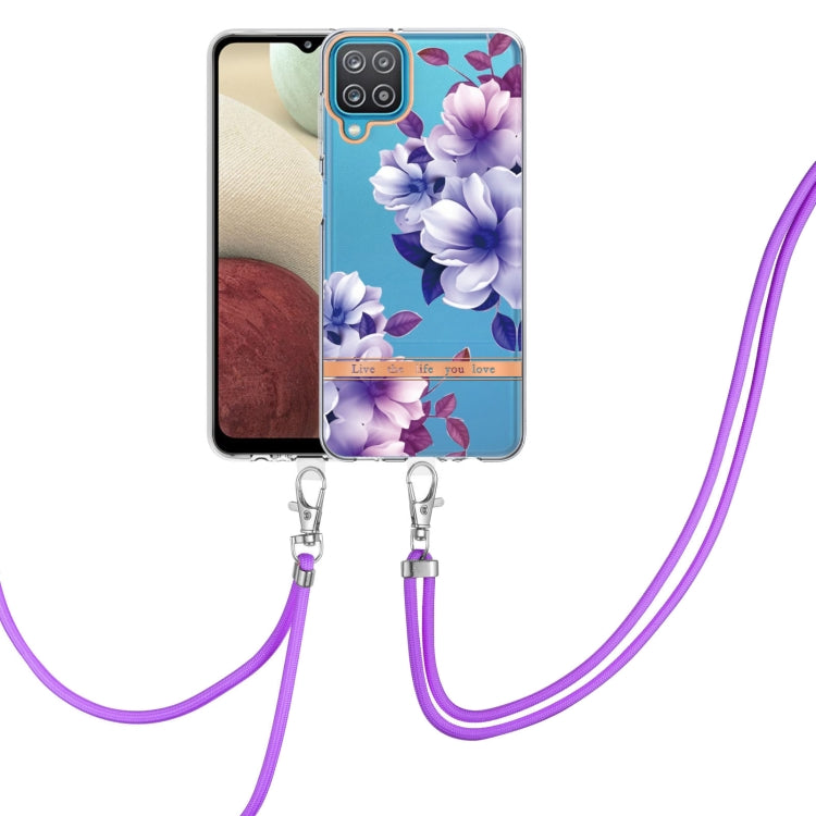 Custodia per telefono in TPU serie Flowers con cordino, For Samsung Galaxy A03s 166mm, For Samsung Galaxy A12, For Samsung Galaxy A13 5G, For Samsung Galaxy A21s
