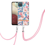 Custodia per telefono in TPU serie Flowers con cordino, For Samsung Galaxy A03s 166mm, For Samsung Galaxy A12, For Samsung Galaxy A13 5G, For Samsung Galaxy A21s