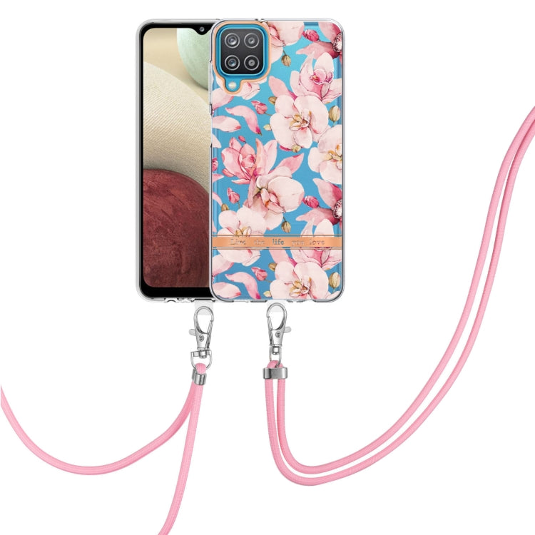 Custodia per telefono in TPU serie Flowers con cordino, For Samsung Galaxy A03s 166mm, For Samsung Galaxy A12, For Samsung Galaxy A13 5G, For Samsung Galaxy A21s