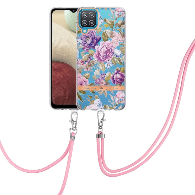 Custodia per telefono in TPU serie Flowers con cordino, For Samsung Galaxy A03s 166mm, For Samsung Galaxy A12, For Samsung Galaxy A13 5G, For Samsung Galaxy A21s