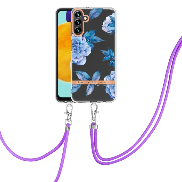 Custodia per telefono in TPU serie Flowers con cordino, For Samsung Galaxy A03s 166mm, For Samsung Galaxy A12, For Samsung Galaxy A13 5G, For Samsung Galaxy A21s