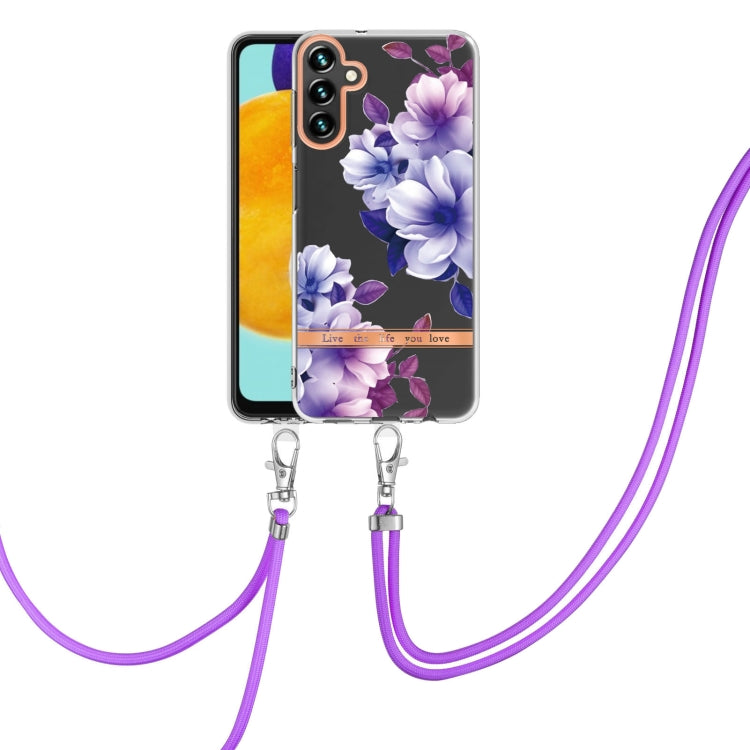 Custodia per telefono in TPU serie Flowers con cordino, For Samsung Galaxy A03s 166mm, For Samsung Galaxy A12, For Samsung Galaxy A13 5G, For Samsung Galaxy A21s