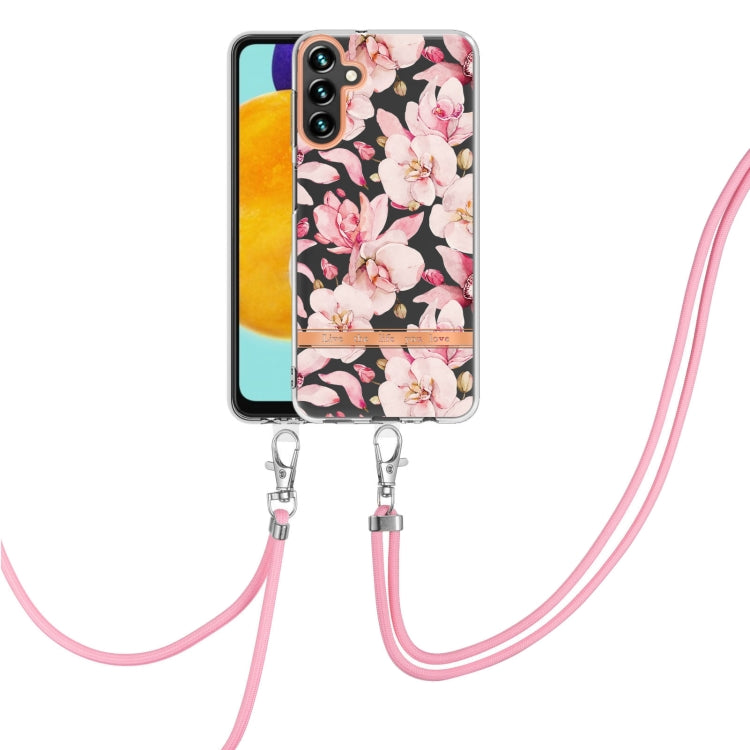 Custodia per telefono in TPU serie Flowers con cordino, For Samsung Galaxy A03s 166mm, For Samsung Galaxy A12, For Samsung Galaxy A13 5G, For Samsung Galaxy A21s