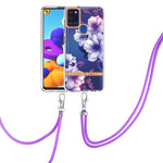 Custodia per telefono in TPU serie Flowers con cordino, For Samsung Galaxy A03s 166mm, For Samsung Galaxy A12, For Samsung Galaxy A13 5G, For Samsung Galaxy A21s