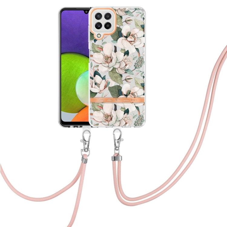 Custodia per telefono in TPU serie Flowers con cordino, For Samsung Galaxy A22 4G, For Samsung Galaxy A22 5G, For Samsung Galaxy A32 4G, For Samsung Galaxy A32 5G