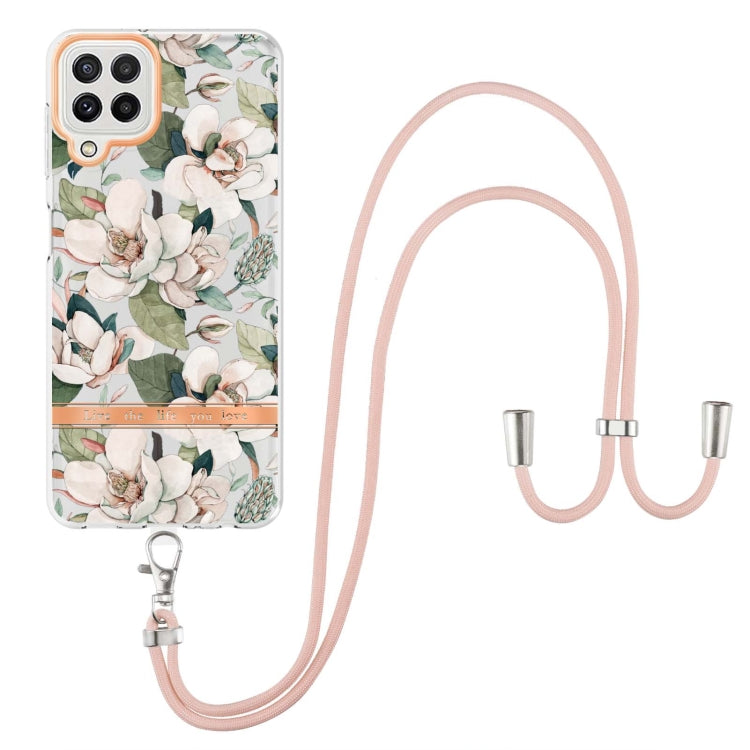 Custodia per telefono in TPU serie Flowers con cordino, For Samsung Galaxy A22 4G, For Samsung Galaxy A22 5G, For Samsung Galaxy A32 4G, For Samsung Galaxy A32 5G