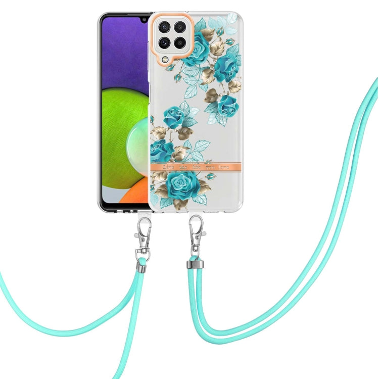 Custodia per telefono in TPU serie Flowers con cordino, For Samsung Galaxy A22 4G, For Samsung Galaxy A22 5G, For Samsung Galaxy A32 4G, For Samsung Galaxy A32 5G