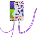 Custodia per telefono in TPU serie Flowers con cordino, For Samsung Galaxy A22 4G, For Samsung Galaxy A22 5G, For Samsung Galaxy A32 4G, For Samsung Galaxy A32 5G