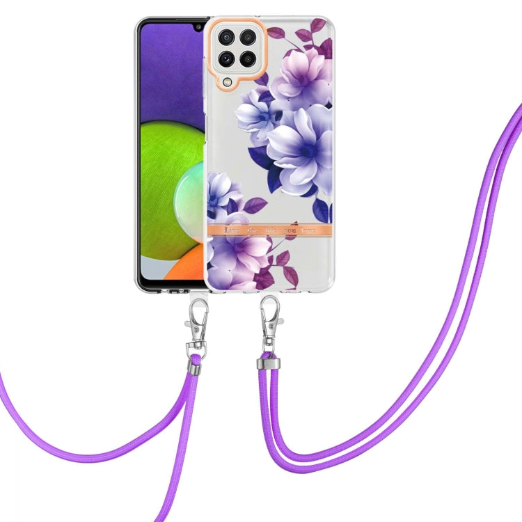 Custodia per telefono in TPU serie Flowers con cordino, For Samsung Galaxy A22 4G, For Samsung Galaxy A22 5G, For Samsung Galaxy A32 4G, For Samsung Galaxy A32 5G