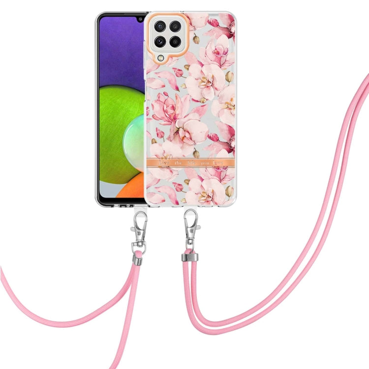 Custodia per telefono in TPU serie Flowers con cordino, For Samsung Galaxy A22 4G, For Samsung Galaxy A22 5G, For Samsung Galaxy A32 4G, For Samsung Galaxy A32 5G