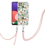 Custodia per telefono in TPU serie Flowers con cordino, For Samsung Galaxy A22 4G, For Samsung Galaxy A22 5G, For Samsung Galaxy A32 4G, For Samsung Galaxy A32 5G