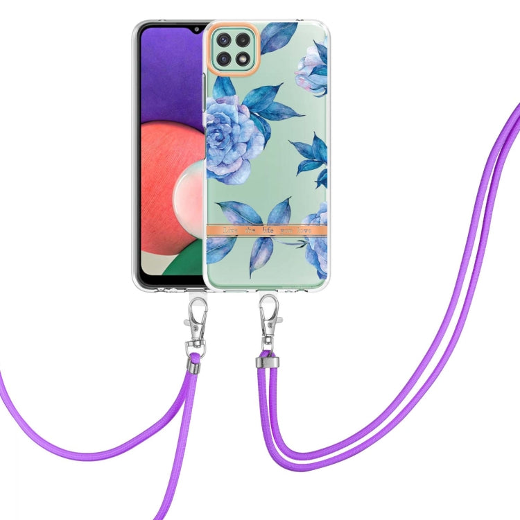 Custodia per telefono in TPU serie Flowers con cordino, For Samsung Galaxy A22 4G, For Samsung Galaxy A22 5G, For Samsung Galaxy A32 4G, For Samsung Galaxy A32 5G