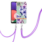 Custodia per telefono in TPU serie Flowers con cordino, For Samsung Galaxy A22 4G, For Samsung Galaxy A22 5G, For Samsung Galaxy A32 4G, For Samsung Galaxy A32 5G