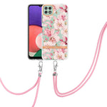 Custodia per telefono in TPU serie Flowers con cordino, For Samsung Galaxy A22 4G, For Samsung Galaxy A22 5G, For Samsung Galaxy A32 4G, For Samsung Galaxy A32 5G