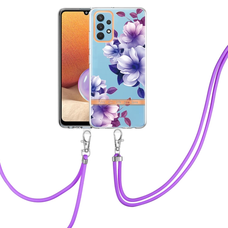 Custodia per telefono in TPU serie Flowers con cordino, For Samsung Galaxy A22 4G, For Samsung Galaxy A22 5G, For Samsung Galaxy A32 4G, For Samsung Galaxy A32 5G