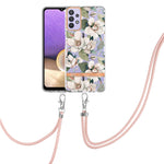 Custodia per telefono in TPU serie Flowers con cordino, For Samsung Galaxy A22 4G, For Samsung Galaxy A22 5G, For Samsung Galaxy A32 4G, For Samsung Galaxy A32 5G