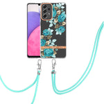 Custodia per telefono in TPU serie Flowers con cordino, For Samsung Galaxy A33 5G, For Samsung Galaxy A52 5G / 4G, For Samsung Galaxy A53 5G, For Samsung Galaxy A72 5G / 4G
