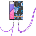 Custodia per telefono in TPU serie Flowers con cordino, For Samsung Galaxy A33 5G, For Samsung Galaxy A52 5G / 4G, For Samsung Galaxy A53 5G, For Samsung Galaxy A72 5G / 4G