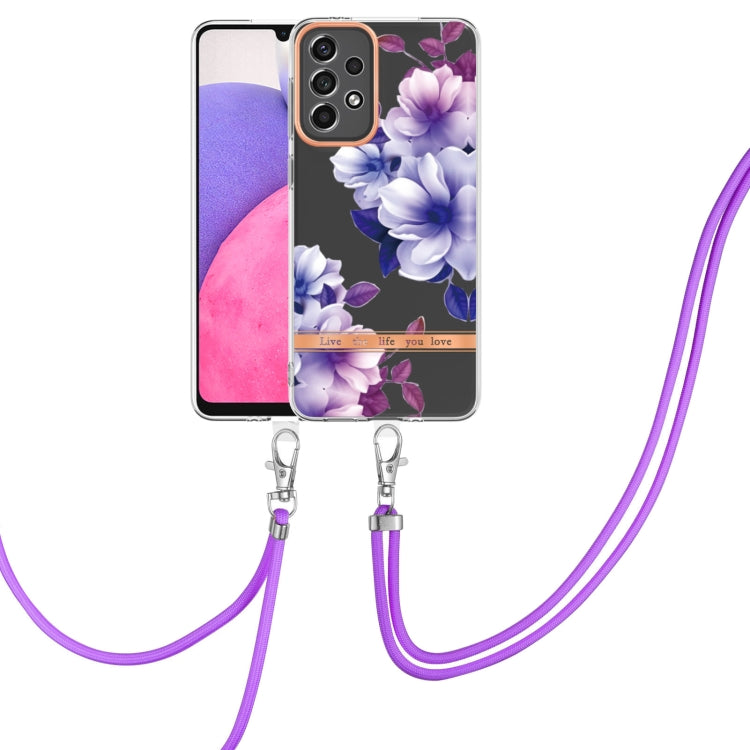 Custodia per telefono in TPU serie Flowers con cordino, For Samsung Galaxy A33 5G, For Samsung Galaxy A52 5G / 4G, For Samsung Galaxy A53 5G, For Samsung Galaxy A72 5G / 4G