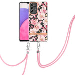 Custodia per telefono in TPU serie Flowers con cordino, For Samsung Galaxy A33 5G, For Samsung Galaxy A52 5G / 4G, For Samsung Galaxy A53 5G, For Samsung Galaxy A72 5G / 4G