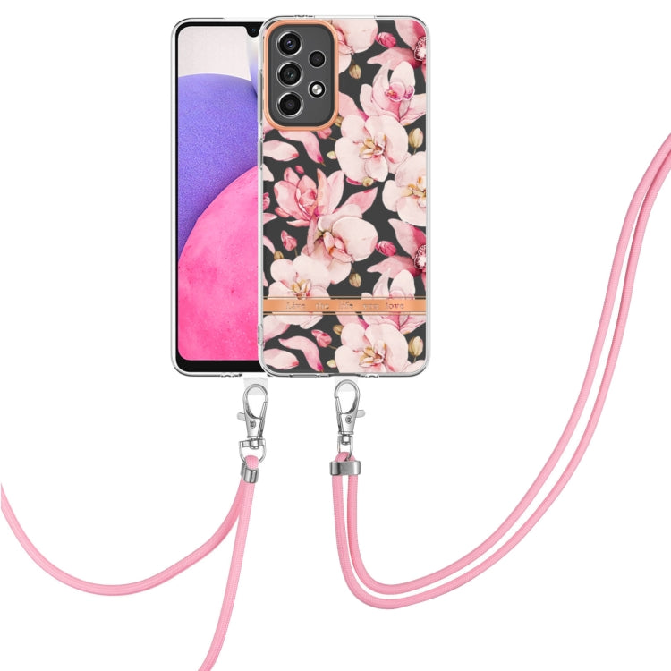 Custodia per telefono in TPU serie Flowers con cordino, For Samsung Galaxy A33 5G, For Samsung Galaxy A52 5G / 4G, For Samsung Galaxy A53 5G, For Samsung Galaxy A72 5G / 4G