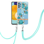 Custodia per telefono in TPU serie Flowers con cordino, For Samsung Galaxy A33 5G, For Samsung Galaxy A52 5G / 4G, For Samsung Galaxy A53 5G, For Samsung Galaxy A72 5G / 4G