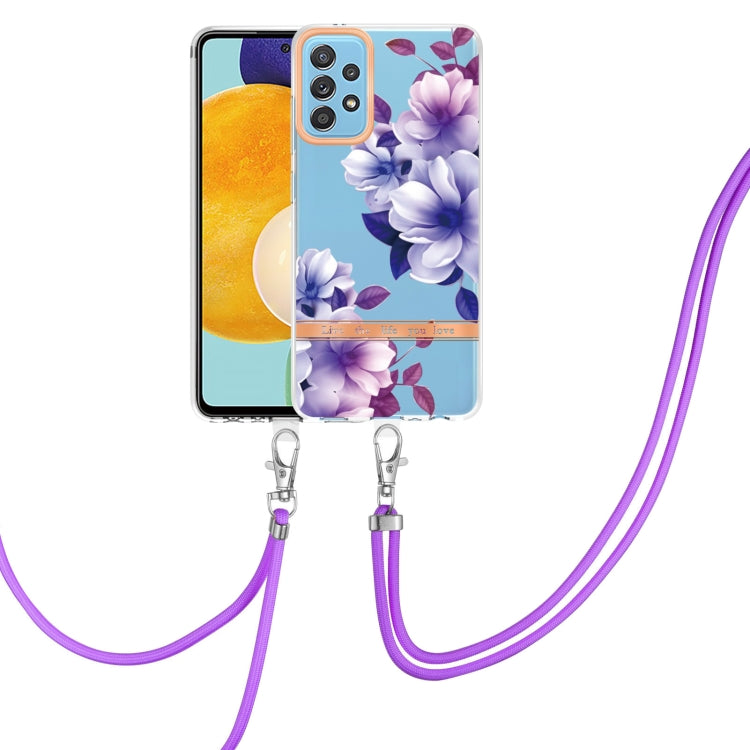 Custodia per telefono in TPU serie Flowers con cordino, For Samsung Galaxy A33 5G, For Samsung Galaxy A52 5G / 4G, For Samsung Galaxy A53 5G, For Samsung Galaxy A72 5G / 4G