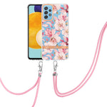 Custodia per telefono in TPU serie Flowers con cordino, For Samsung Galaxy A33 5G, For Samsung Galaxy A52 5G / 4G, For Samsung Galaxy A53 5G, For Samsung Galaxy A72 5G / 4G