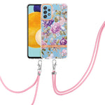 Custodia per telefono in TPU serie Flowers con cordino, For Samsung Galaxy A33 5G, For Samsung Galaxy A52 5G / 4G, For Samsung Galaxy A53 5G, For Samsung Galaxy A72 5G / 4G