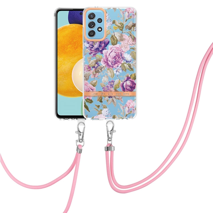 Custodia per telefono in TPU serie Flowers con cordino, For Samsung Galaxy A33 5G, For Samsung Galaxy A52 5G / 4G, For Samsung Galaxy A53 5G, For Samsung Galaxy A72 5G / 4G