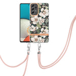 Custodia per telefono in TPU serie Flowers con cordino, For Samsung Galaxy A33 5G, For Samsung Galaxy A52 5G / 4G, For Samsung Galaxy A53 5G, For Samsung Galaxy A72 5G / 4G