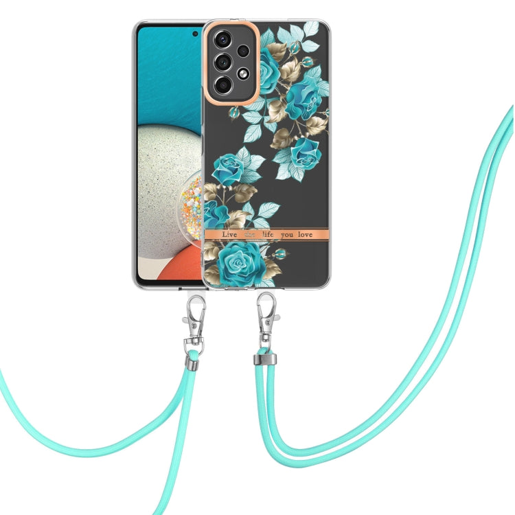 Custodia per telefono in TPU serie Flowers con cordino, For Samsung Galaxy A33 5G, For Samsung Galaxy A52 5G / 4G, For Samsung Galaxy A53 5G, For Samsung Galaxy A72 5G / 4G