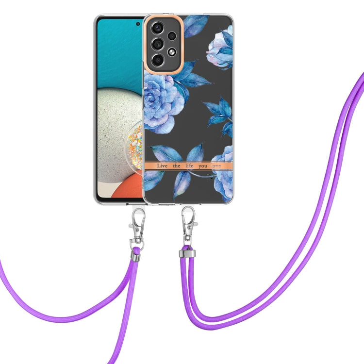 Custodia per telefono in TPU serie Flowers con cordino, For Samsung Galaxy A33 5G, For Samsung Galaxy A52 5G / 4G, For Samsung Galaxy A53 5G, For Samsung Galaxy A72 5G / 4G