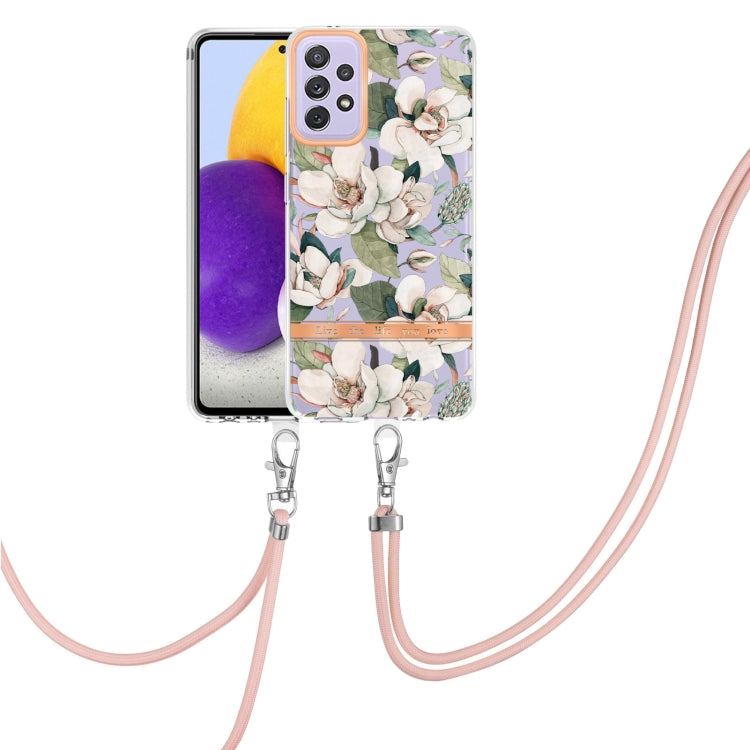 Custodia per telefono in TPU serie Flowers con cordino, For Samsung Galaxy A33 5G, For Samsung Galaxy A52 5G / 4G, For Samsung Galaxy A53 5G, For Samsung Galaxy A72 5G / 4G