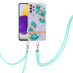Custodia per telefono in TPU serie Flowers con cordino, For Samsung Galaxy A33 5G, For Samsung Galaxy A52 5G / 4G, For Samsung Galaxy A53 5G, For Samsung Galaxy A72 5G / 4G