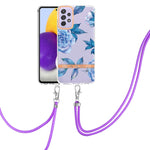 Custodia per telefono in TPU serie Flowers con cordino, For Samsung Galaxy A33 5G, For Samsung Galaxy A52 5G / 4G, For Samsung Galaxy A53 5G, For Samsung Galaxy A72 5G / 4G