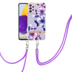 Custodia per telefono in TPU serie Flowers con cordino, For Samsung Galaxy A33 5G, For Samsung Galaxy A52 5G / 4G, For Samsung Galaxy A53 5G, For Samsung Galaxy A72 5G / 4G
